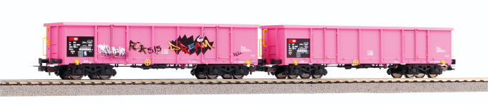 PIKO 58393 - H0 2-tlg. Güterwagen-Set Eaos mit Graffiti der SBB; Ep. VI 